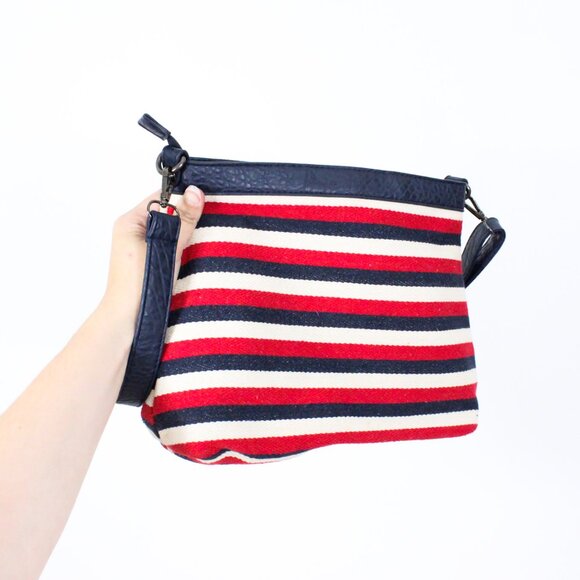 *Smash! Red Navy and Tan Striped Bag - Picture 3 of 4